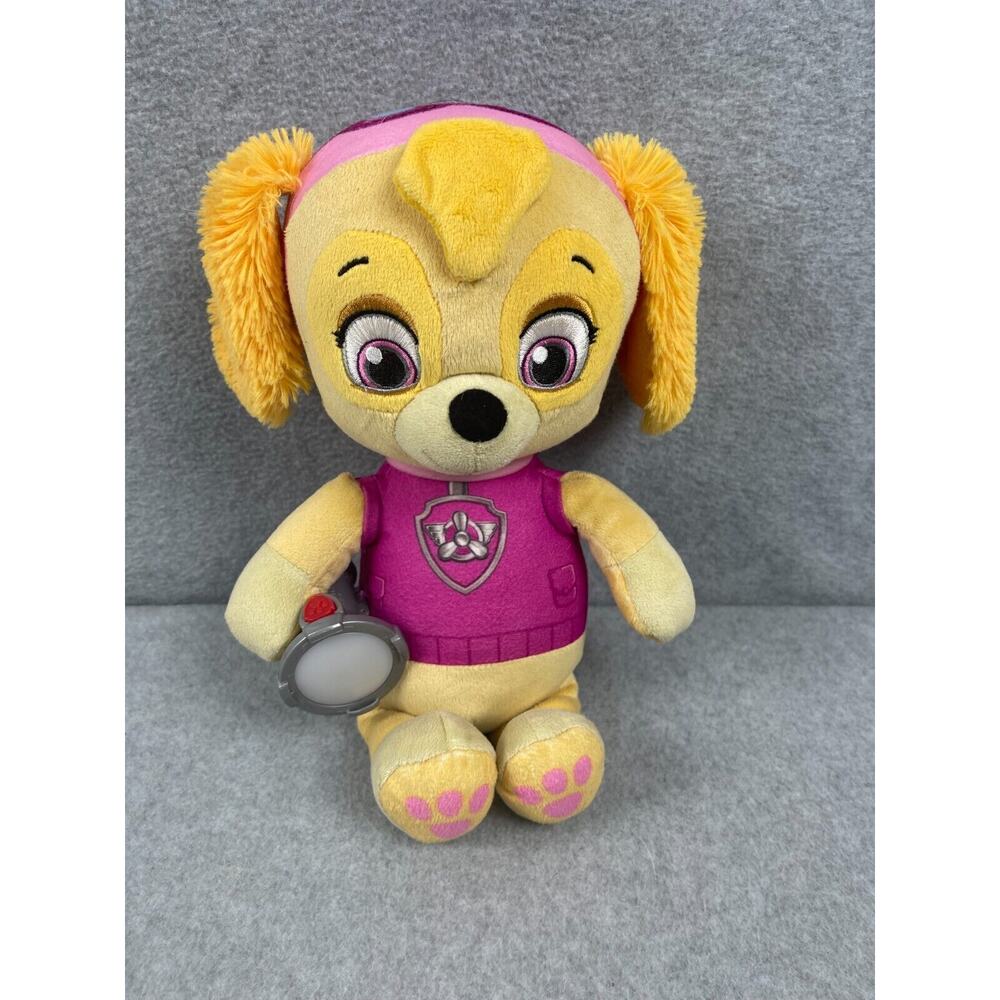 Paw Patrol Snuggle Up Skye Pup W/ Flashlight Plush 14" Tested Pink